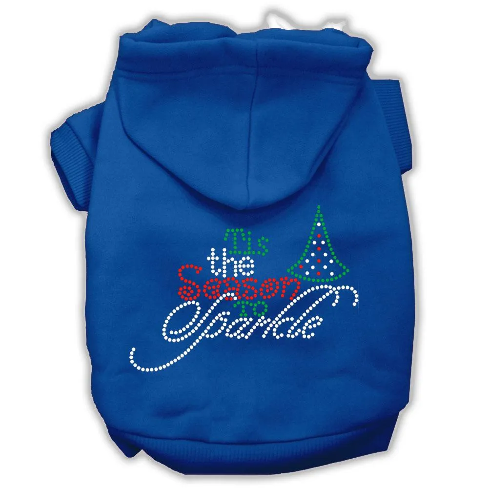 Tis The Season To Sparkle Rhinestone Dog Hoodie Blue Xxxl(20)