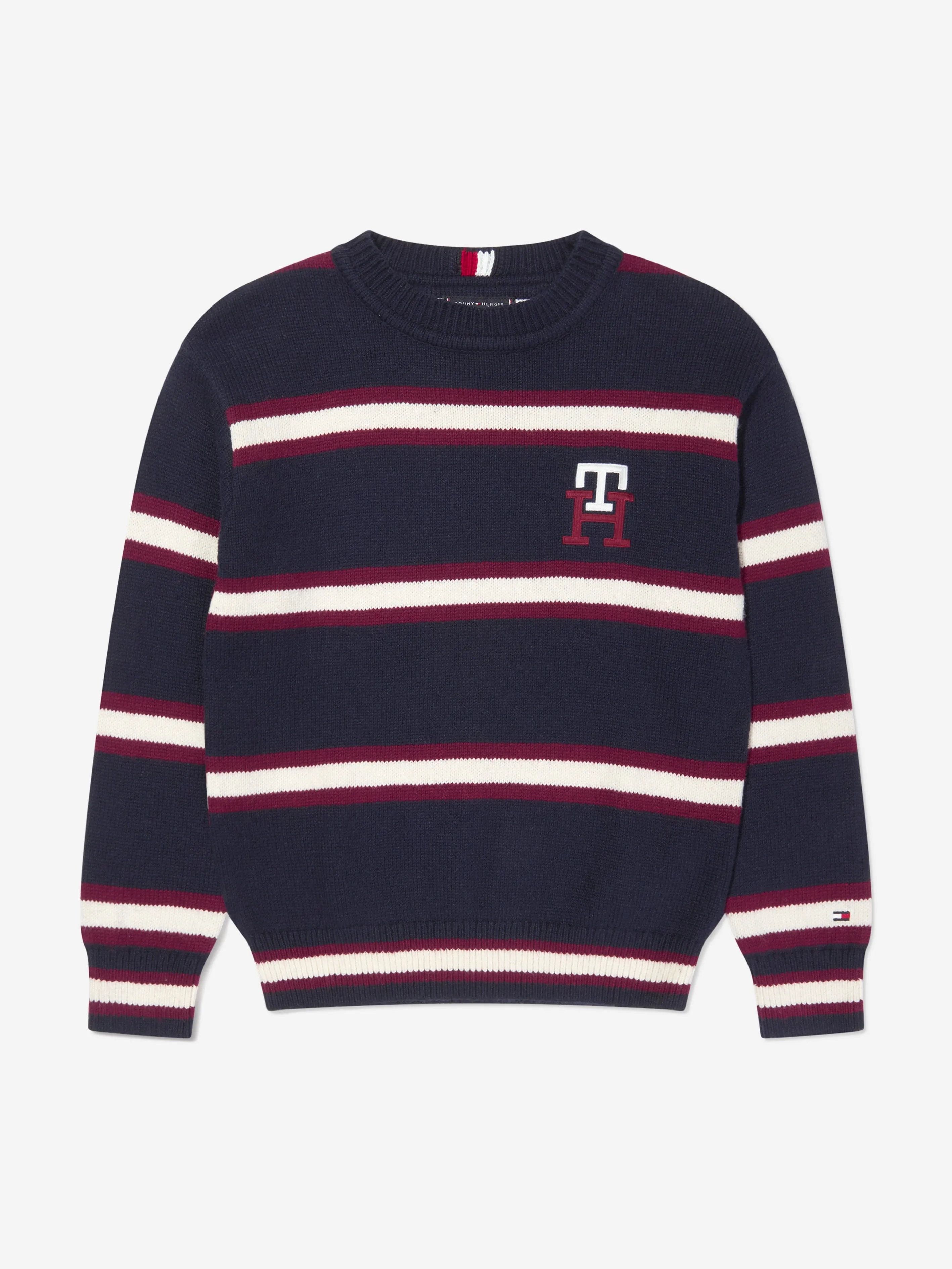 Tommy Hilfiger Boys Striped Monogam Jumper