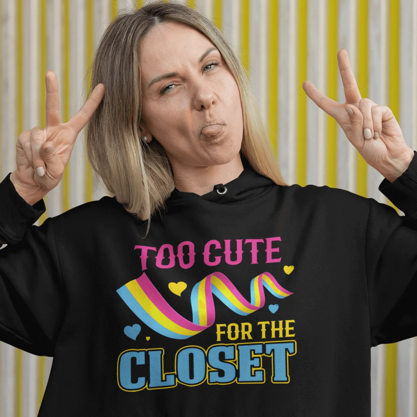 Too Cute For The Closet | LGBT  Merch | Pansexual Pride Unisex Hoodie