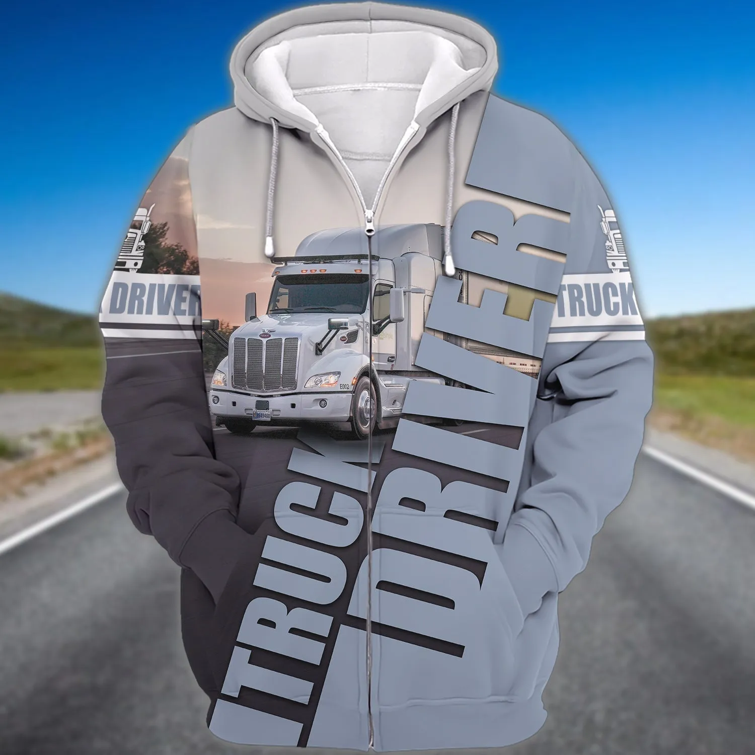 Trucker Driver 3D Full Print Sweatshirt Hoodie Bomber, Christmas Gift for Truck Driver