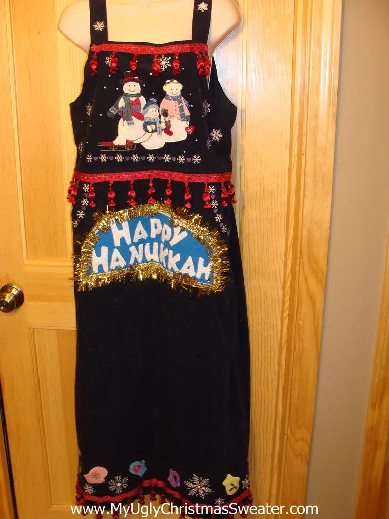 Ugly Christmas Sweater Party Tacky Dress Hanukkah Jumper Snowmen (d35)