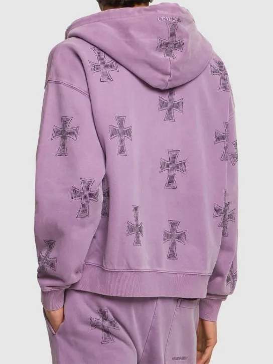 Unknown   Rhinestone Dagger zip up hoodie 