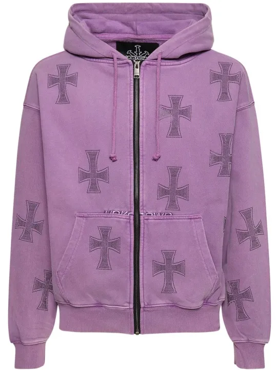 Unknown   Rhinestone Dagger zip up hoodie 