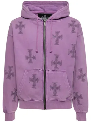 Unknown   Rhinestone Dagger zip up hoodie 