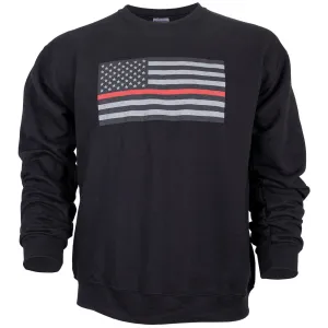 USA Flag Thin Red Line Crewneck Sweatshirt