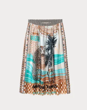 Vanessa Printed Safari Midi Skirt