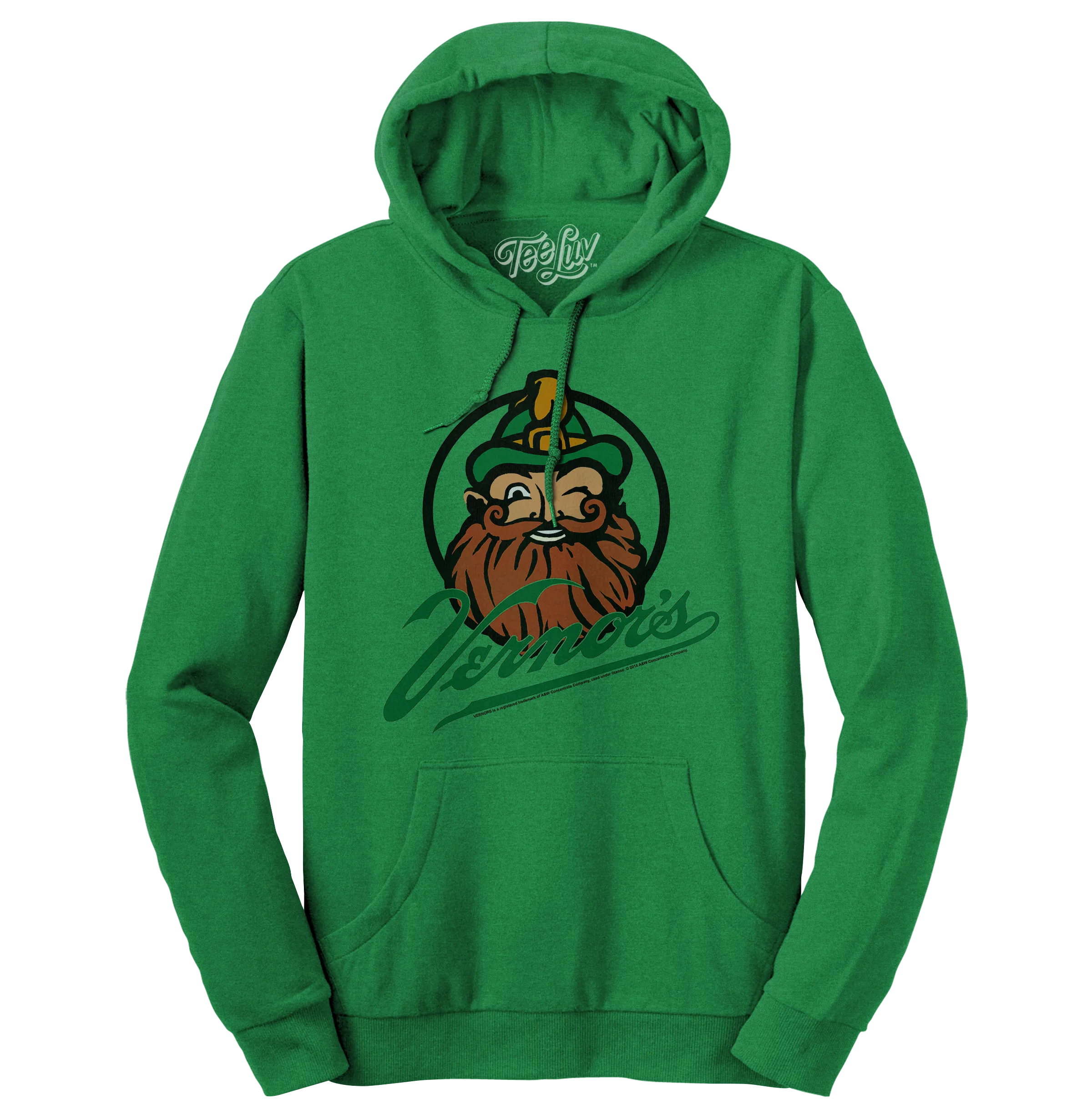 Vernor's Ginger Ale Woody Gnome Hooded Sweatshirt - Kelly Green