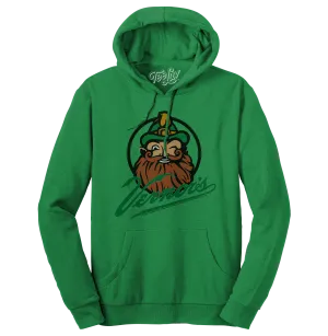 Vernor's Ginger Ale Woody Gnome Hooded Sweatshirt - Kelly Green