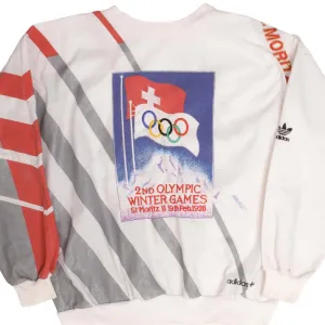 VINTAGE ADIDAS ST MORITZ WINTER OLYMPICS 1928 1960S SWEATSHIRT LARGE