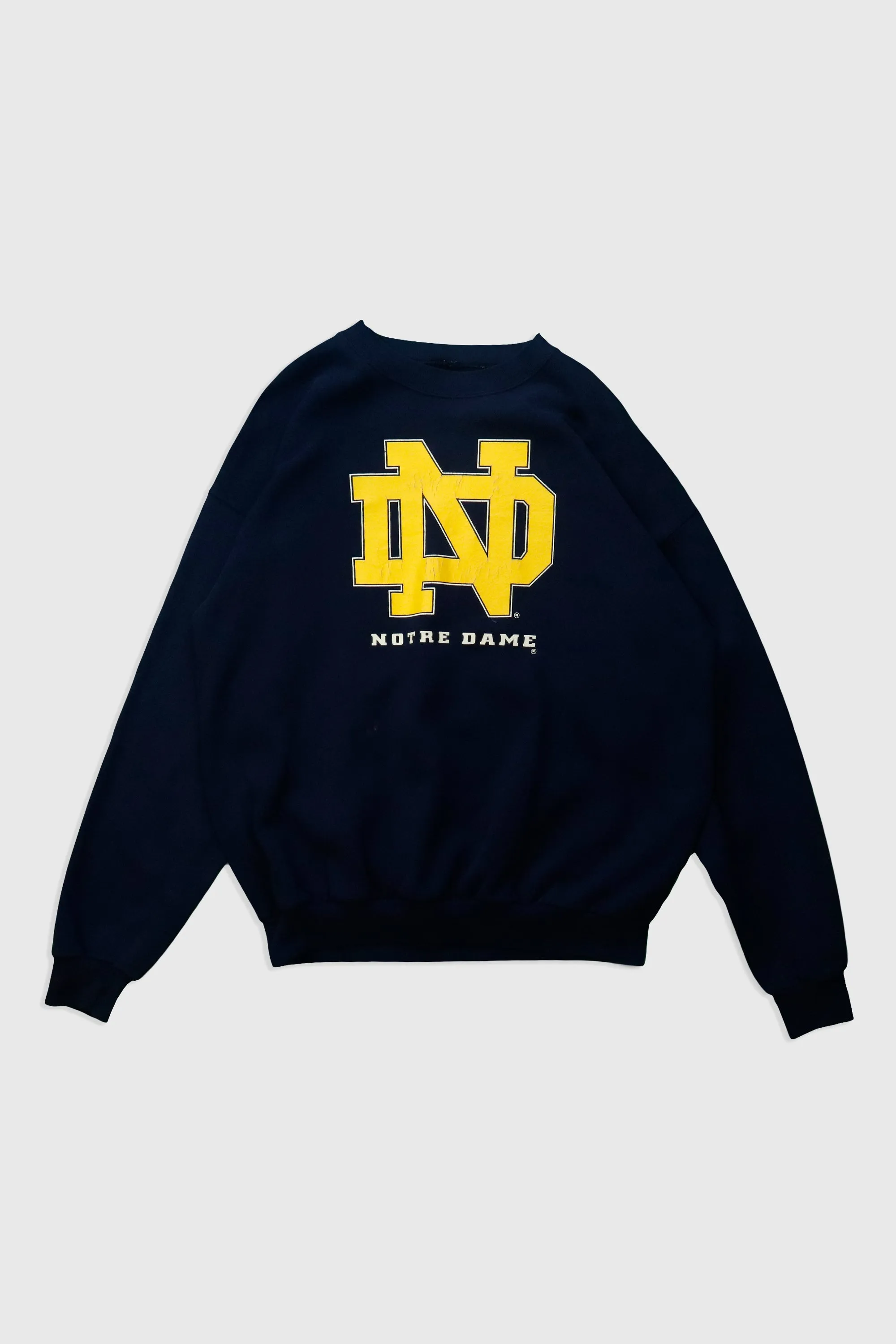 Vintage Notre Dame School Logo Sweatshirt Sz L