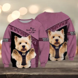 West Highland White Terrier Love Never Walk Alone 3D Full Print Sweatshirt Christmas Gift