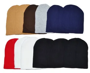 Wholesale Ribbed Knit Solid Short Beanie Hats H8007