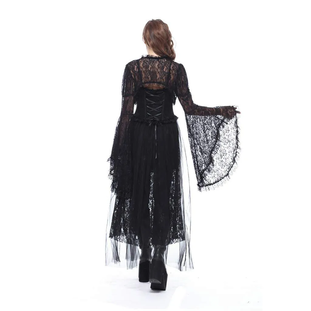 Women's Bell Sleeved All Lace Cape