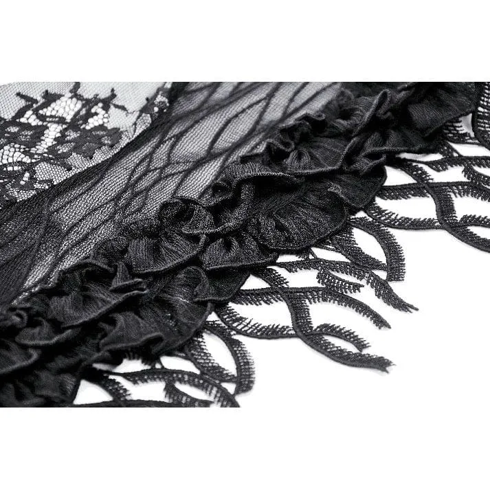 Women's Gothic Thorn Ruffled Lace Cape