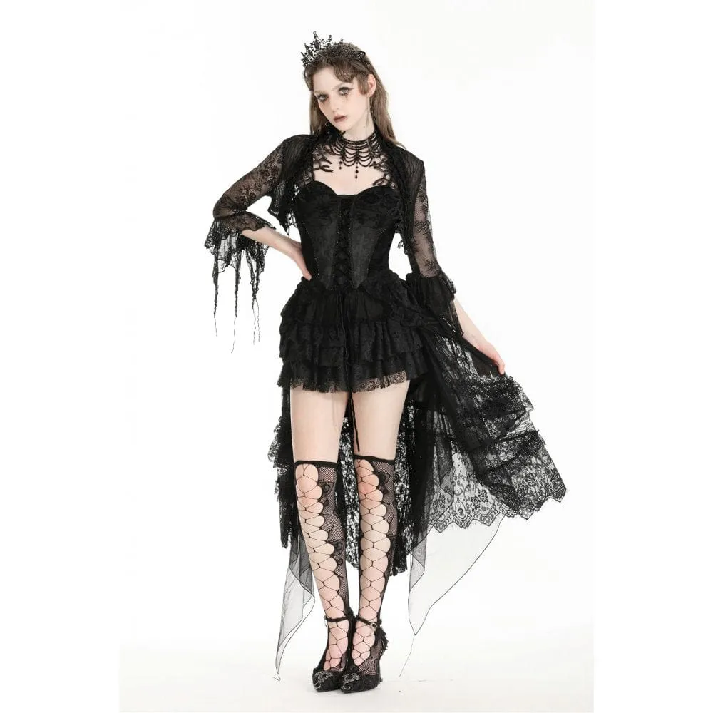 Women's Gothic Thorn Ruffled Lace Cape