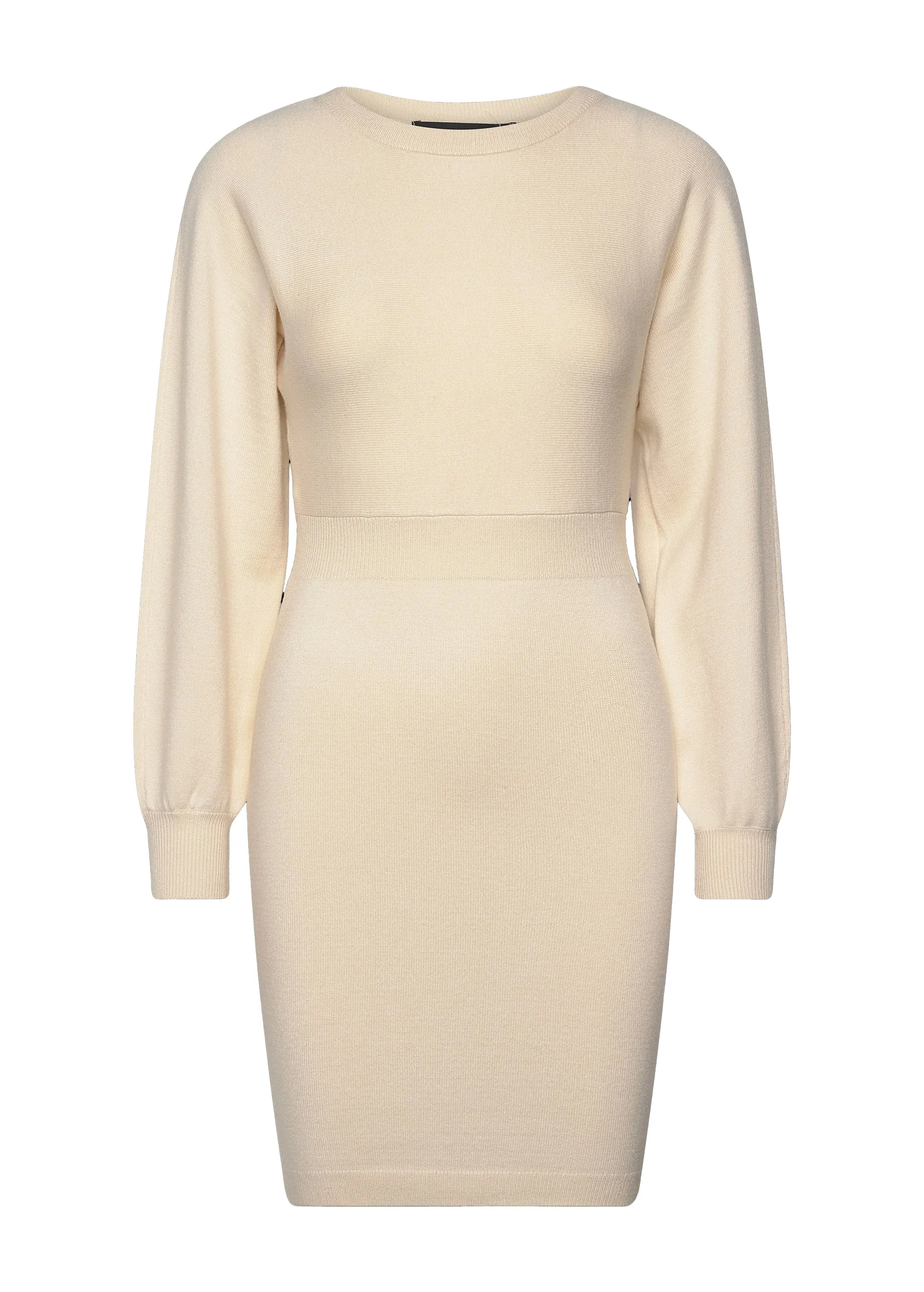 Women's Plain Sweater Dress,Beige