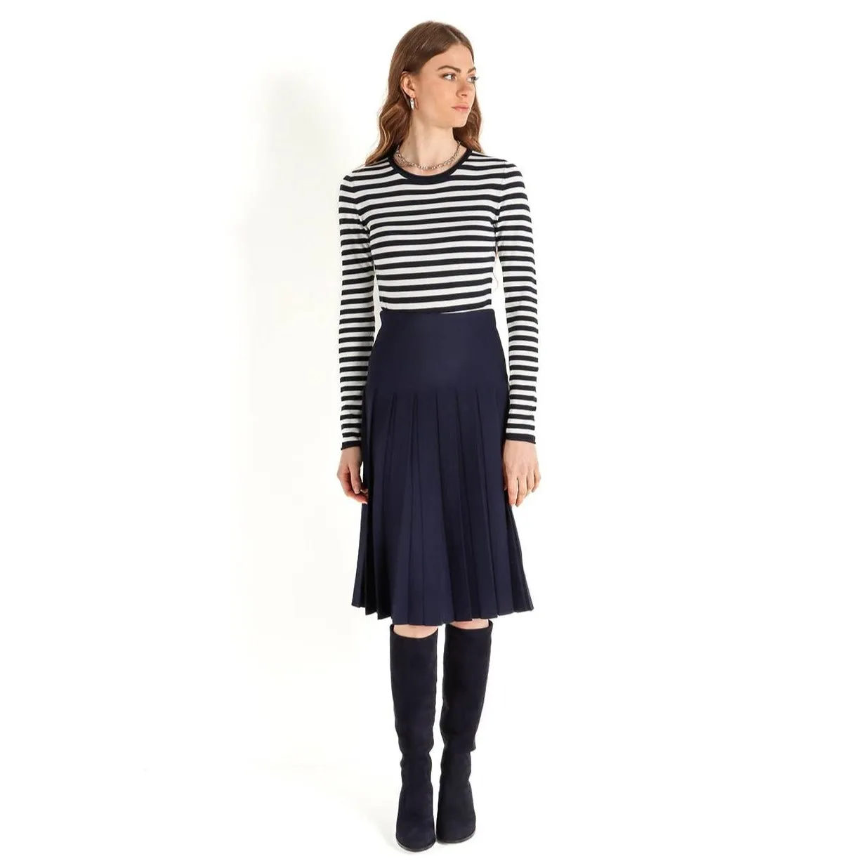 Women's Pleated Knit Skirt