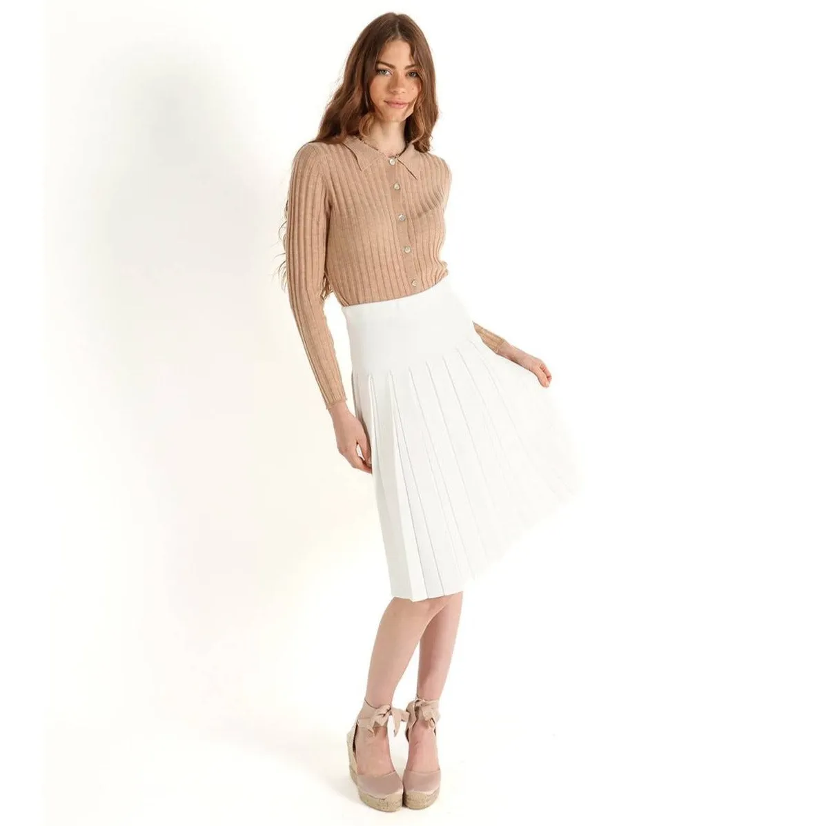 Women's Pleated Knit Skirt