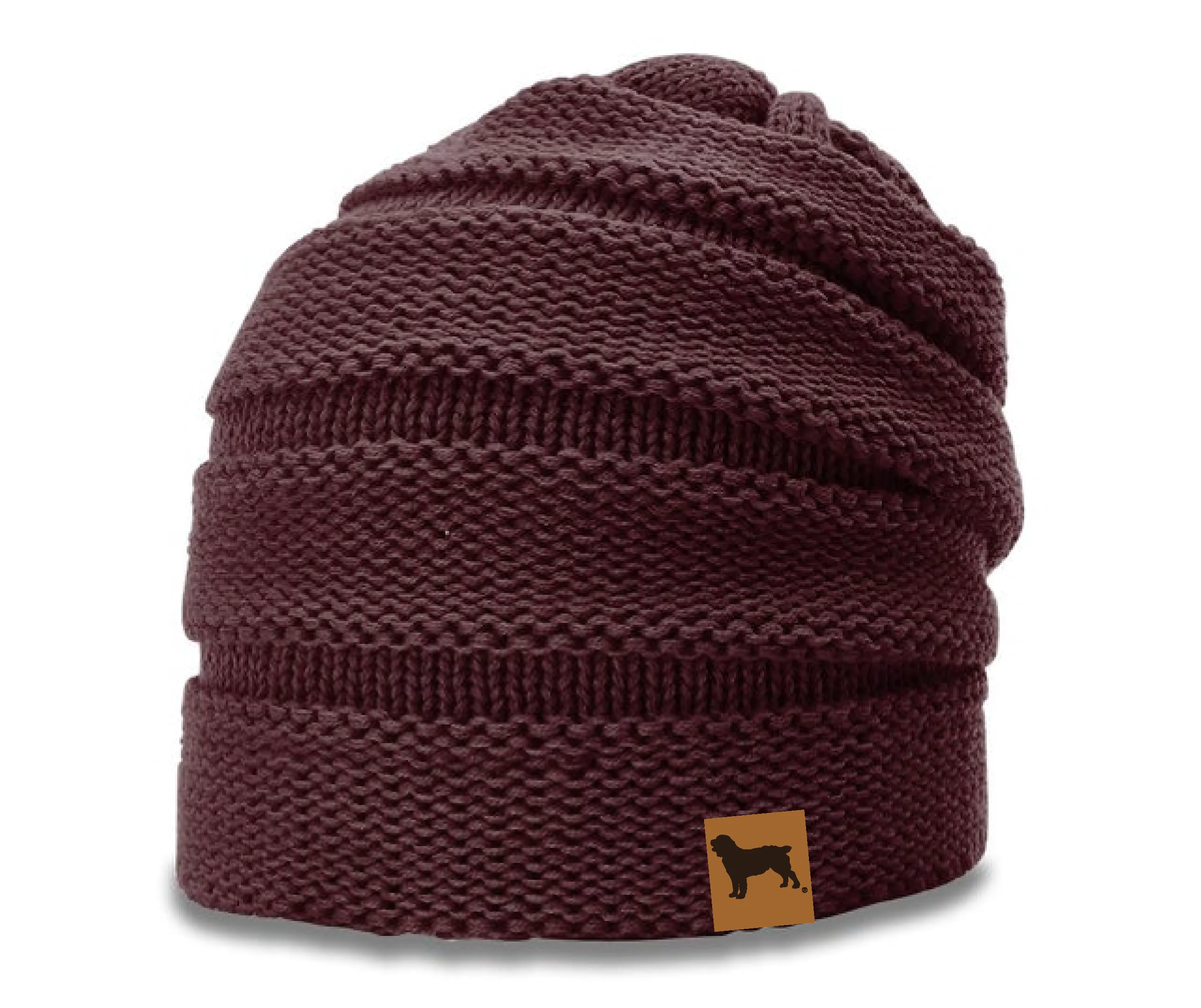 Women's Scrunch Beanie with Boykin Spaniel Leather Patch