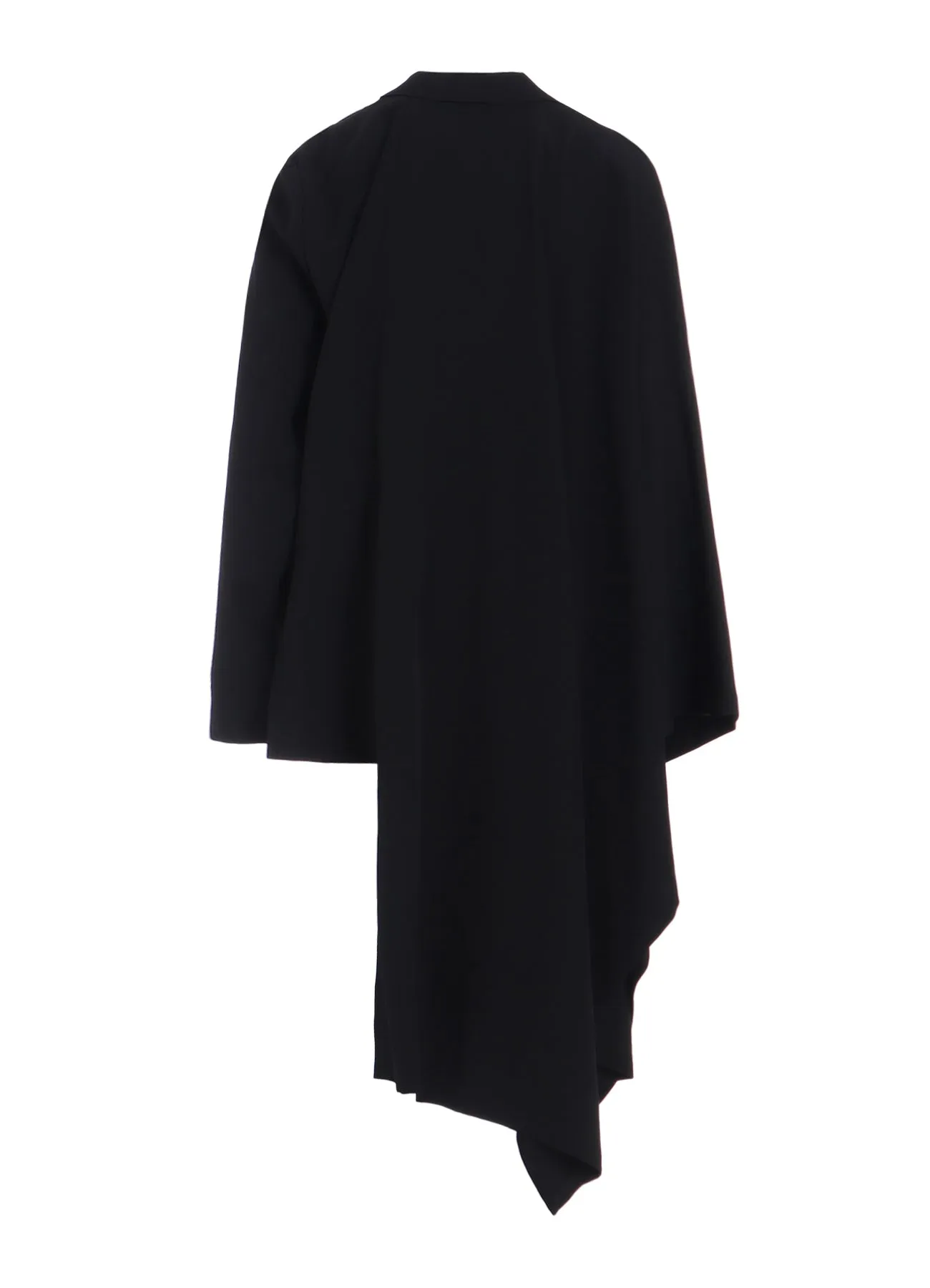 WOOL GABARDINE ASYMMETRIC CAPE-JACKET