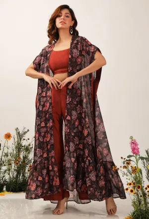 Zoon Floral Chintz Front Open Cape